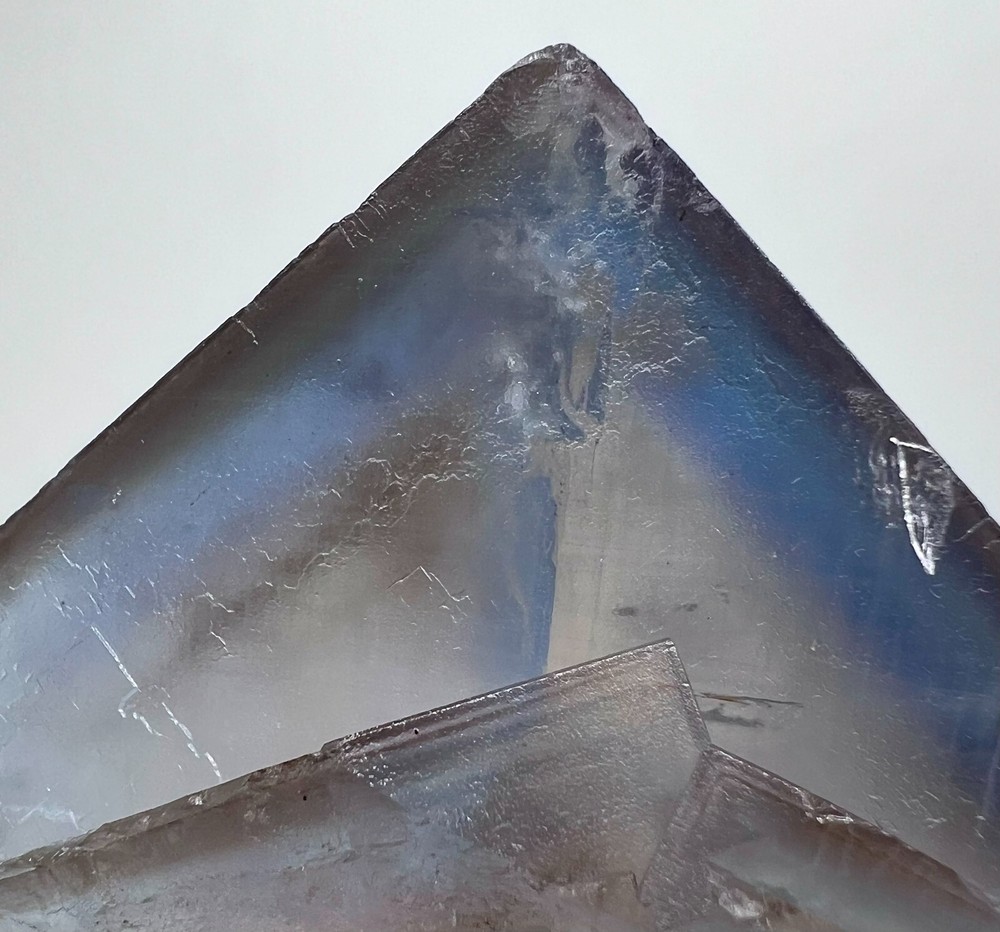 297g Stunning Natural Blue Phantom Fluorite & Calcite Specimen with Calcite Inclusions