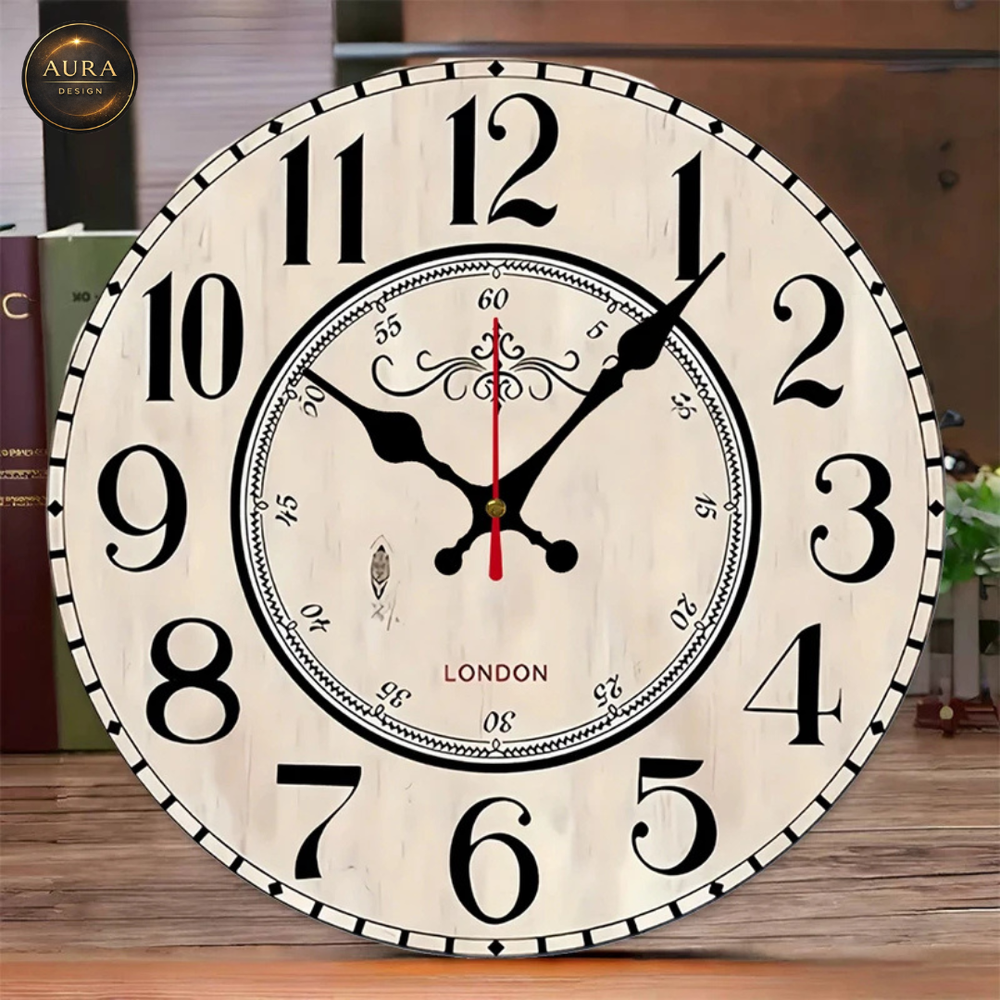 Modern 25cm Wall Clock - Antique London Design for 2D Home