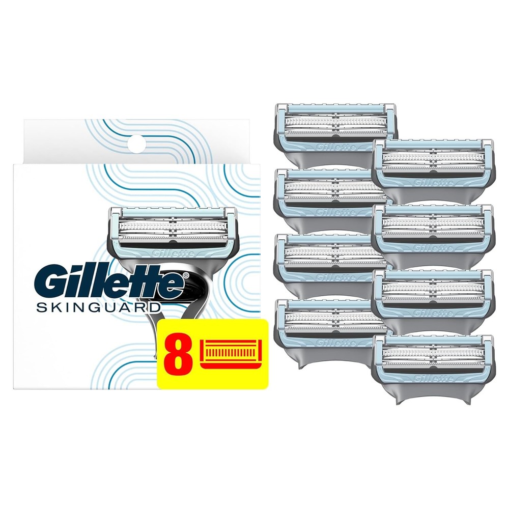 Gillette SkinGuard Men’s Razor Blades, Sensitive Skin Shaving, 8 Blade Refills