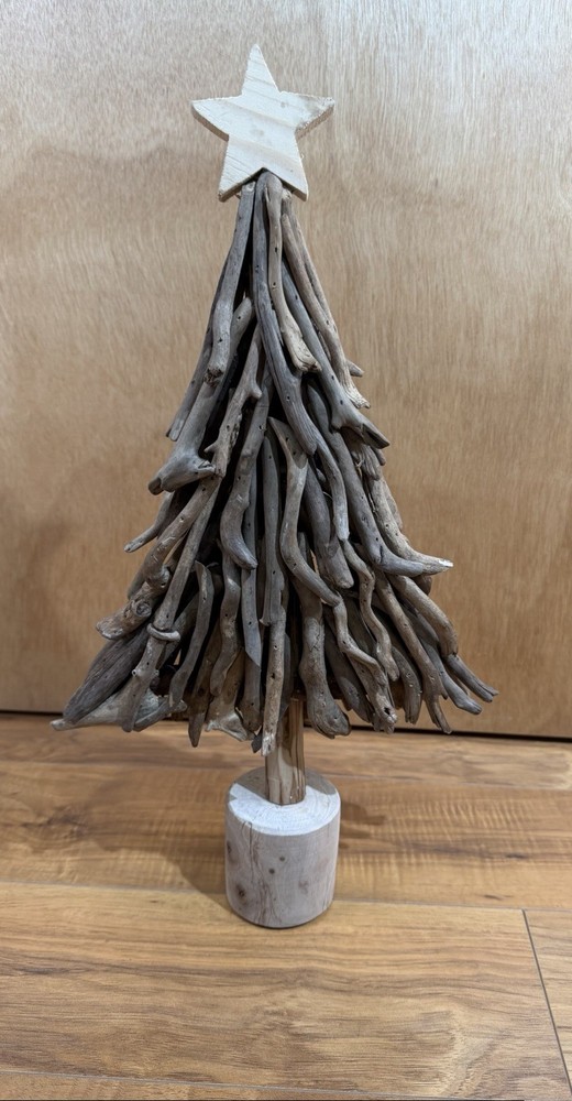 Vintage 18” Driftwood Christmas Tree Hand Crafted Rustic Primitive Home Decor