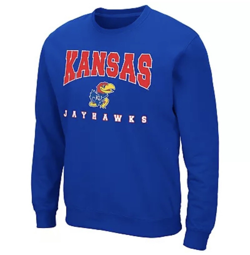 NCAA Kansas Jayhawks College Sweatshirt Blue Men’s Size Medium M NEW