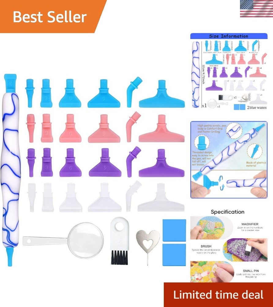 5D Diamond Painting Art Drill Dot Bead Screw Pen Only Tool Accessory Kit, Rhi...