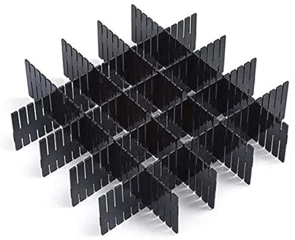 8-Piece DIY Plastic Grid Drawer Dividers - Adjustable Storage Organizer for Drawers