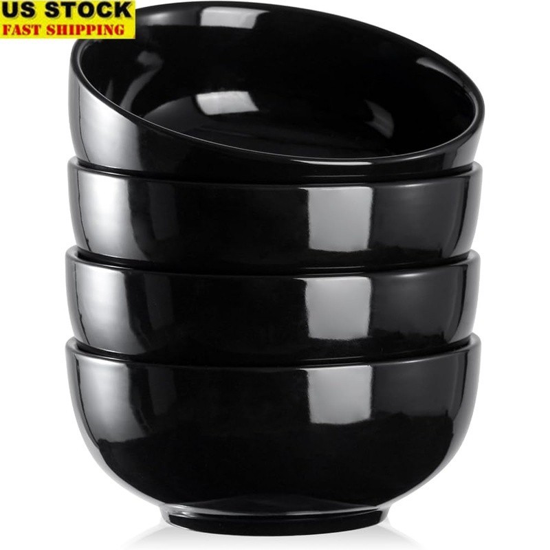 Versatile Ceramic Bowls Set Soup Salad Cereal Noodles Easy Storage Cleaning New