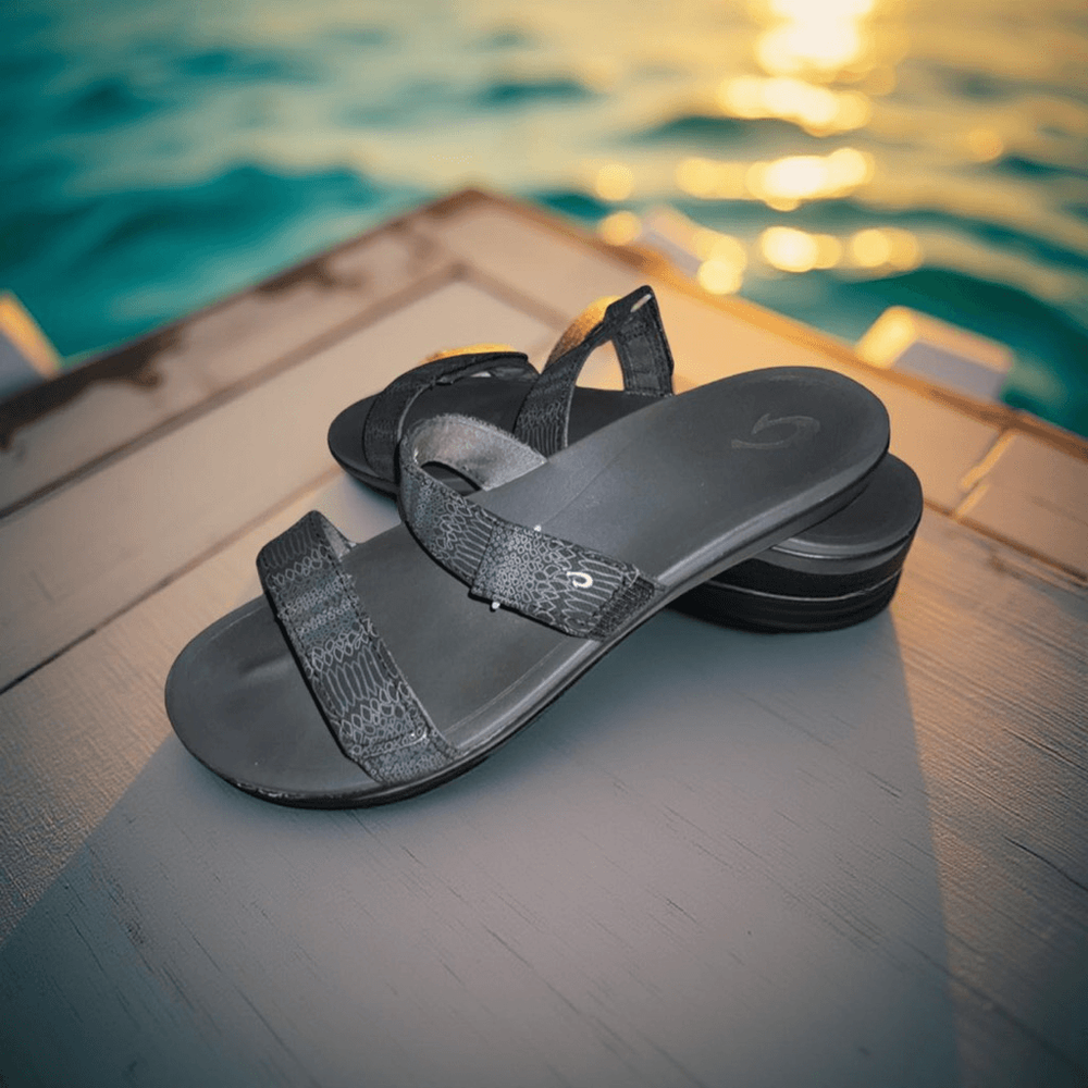 Women's Olukai Kipuka Black Sandals Size 11 Comfortable Supportive
