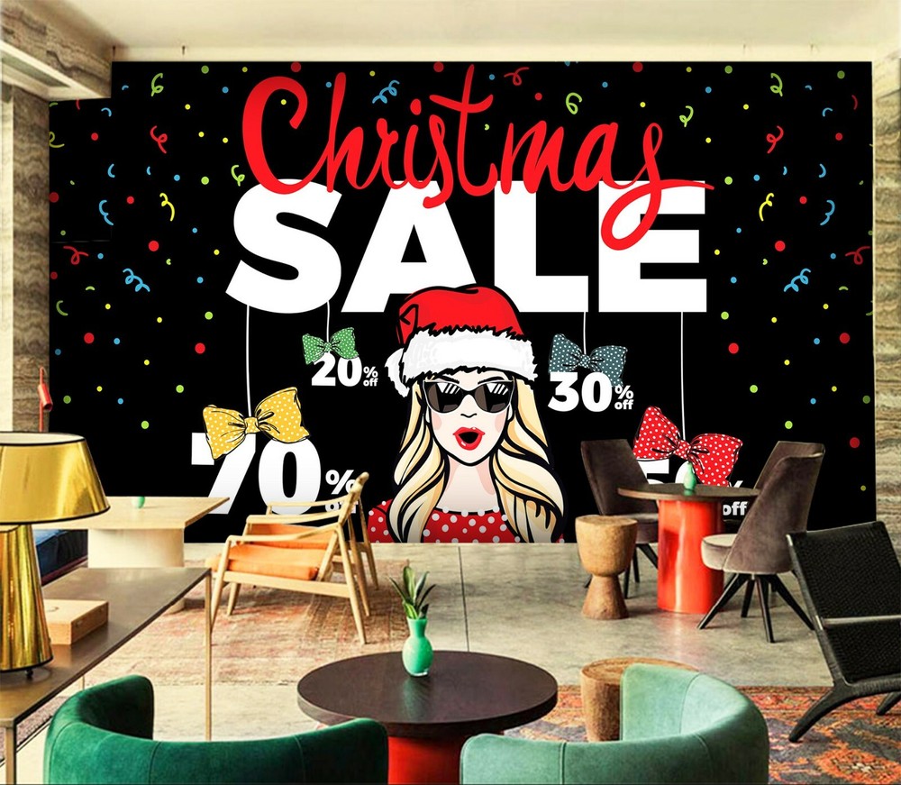 3D Christmas Wall Mural 2492NA Self-Adhesive Removable Wallpaper Fay-image