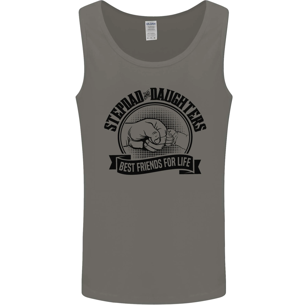 Stepdad & Daughters Friends Fathers Day Mens Vest Tank Top
