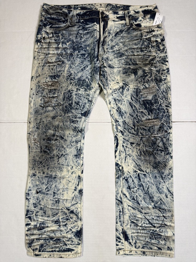 New Men’s Robin’s Jean SZ 42 Style #D5140IND MARLON Acid Wash Smoked Destroyed