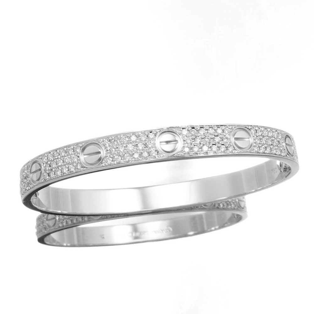 Cartier Love Bracelet 16 White Gold Diamond Womens Jewelry