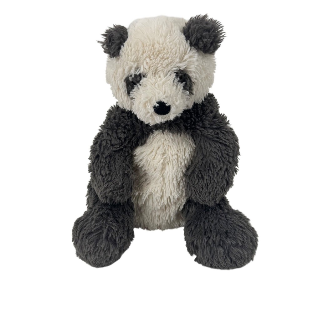 Jellycat London Harry Panda Cub Stuffed Animal Grey White Shaggy Soft Toy