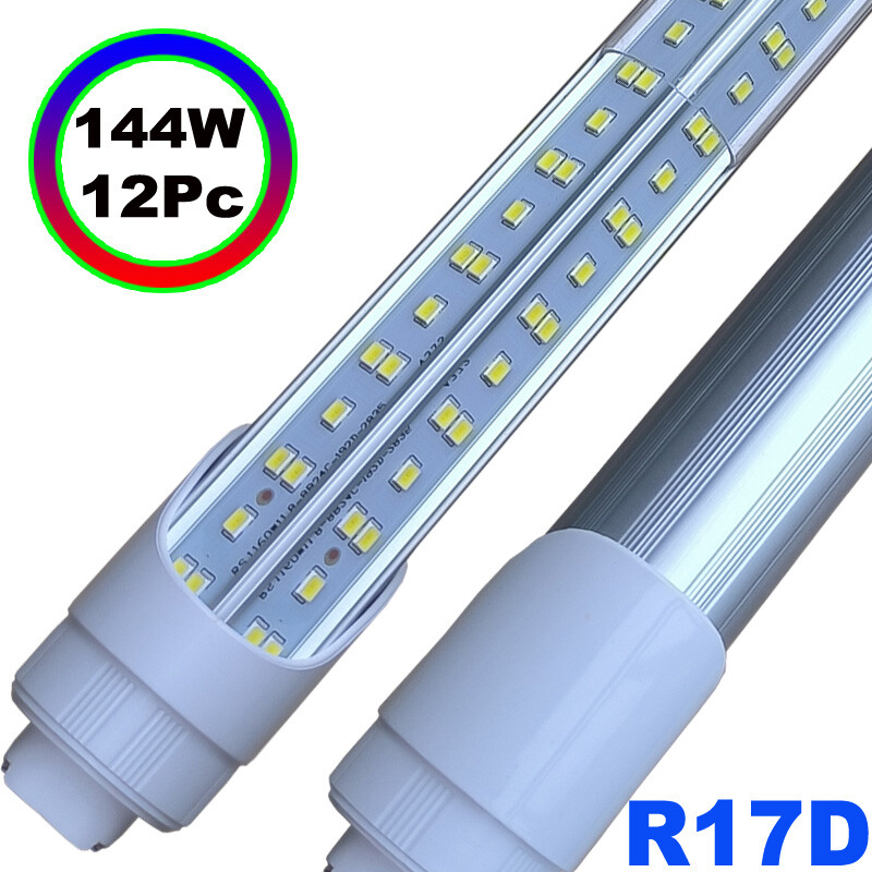 T8 R17D HO 8Ft Led Tube Light 8 FOOT Led Bulbs 144W 12PC Led Shop Light 6500K