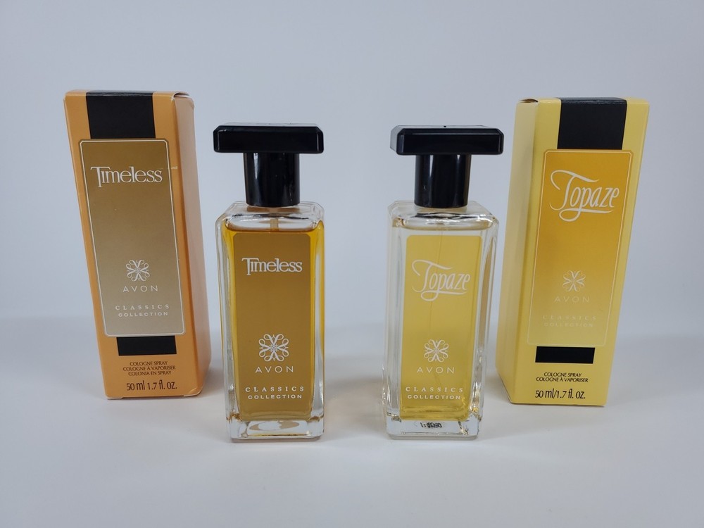 Avon Womens Fragrance Timeless And Topaze Cologne Spray 1.7 oz Set Of 2 NEW