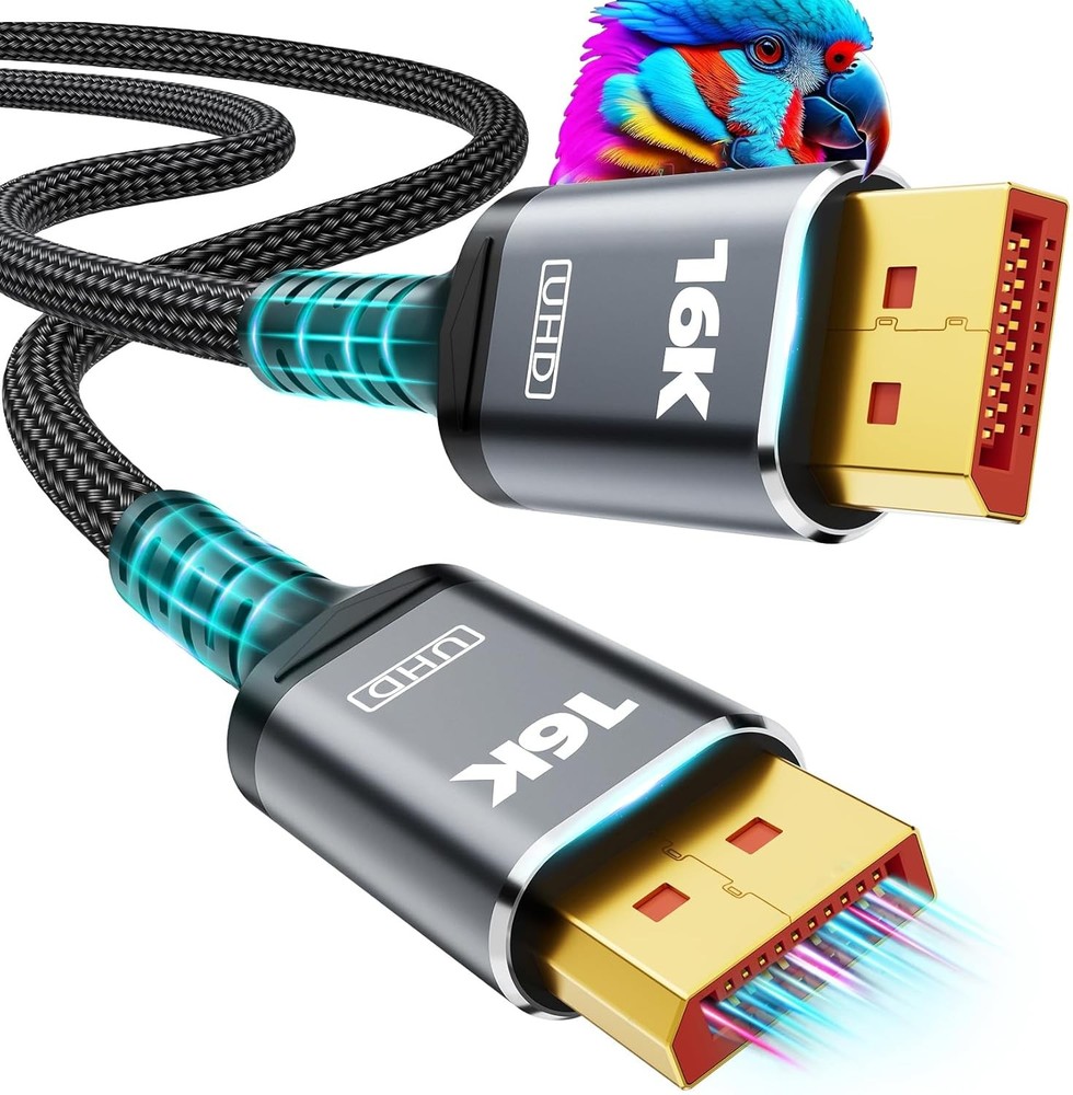 VESA Certified 16K DisplayPort 2.1 Cable 10FT 3M Ultra HD 80Gbps