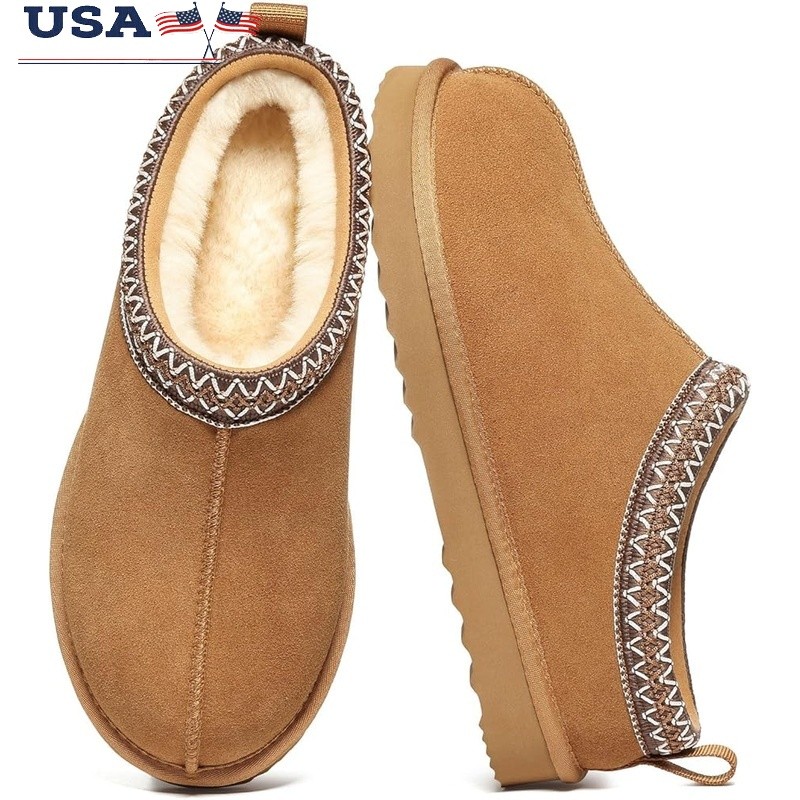 Water Resistant Suede Winter Slippers W/ Plush Lining Indoor Outdoor Use