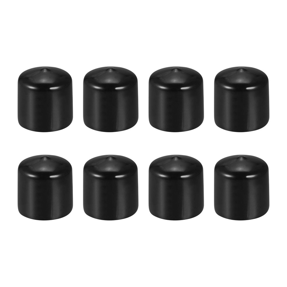40mm ID Black Screw Thread Cover Flexible Rubber End Cap for Bolts 8Pack