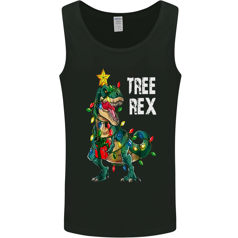 Tree Rex T-Rex Funny Christmas Dinosaur Mens Vest Tank Top