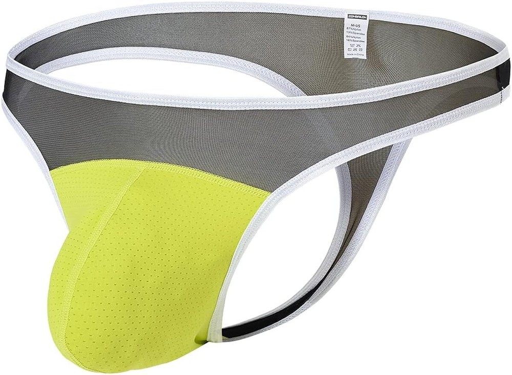 Men's Sexy Thong G String T-Back Comfort Fit With Big Bulge Pouch Underwear