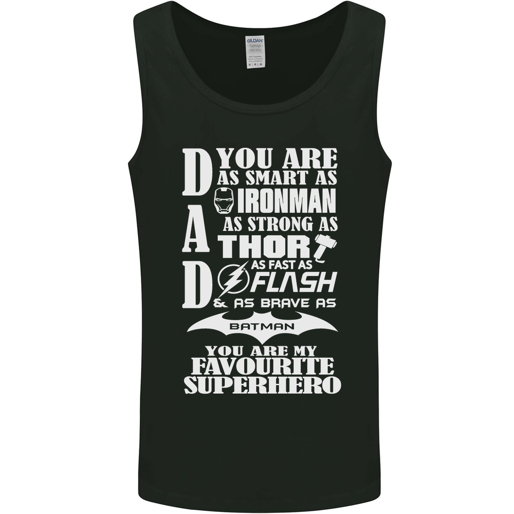 Dad My Favourite Superhero Fathers Day Mens Vest Tank Top