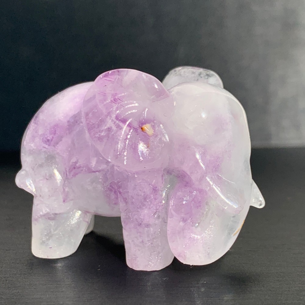Natural Fluorite Quartz Carved Elephant Skull Crystal Reiki Healing Gift