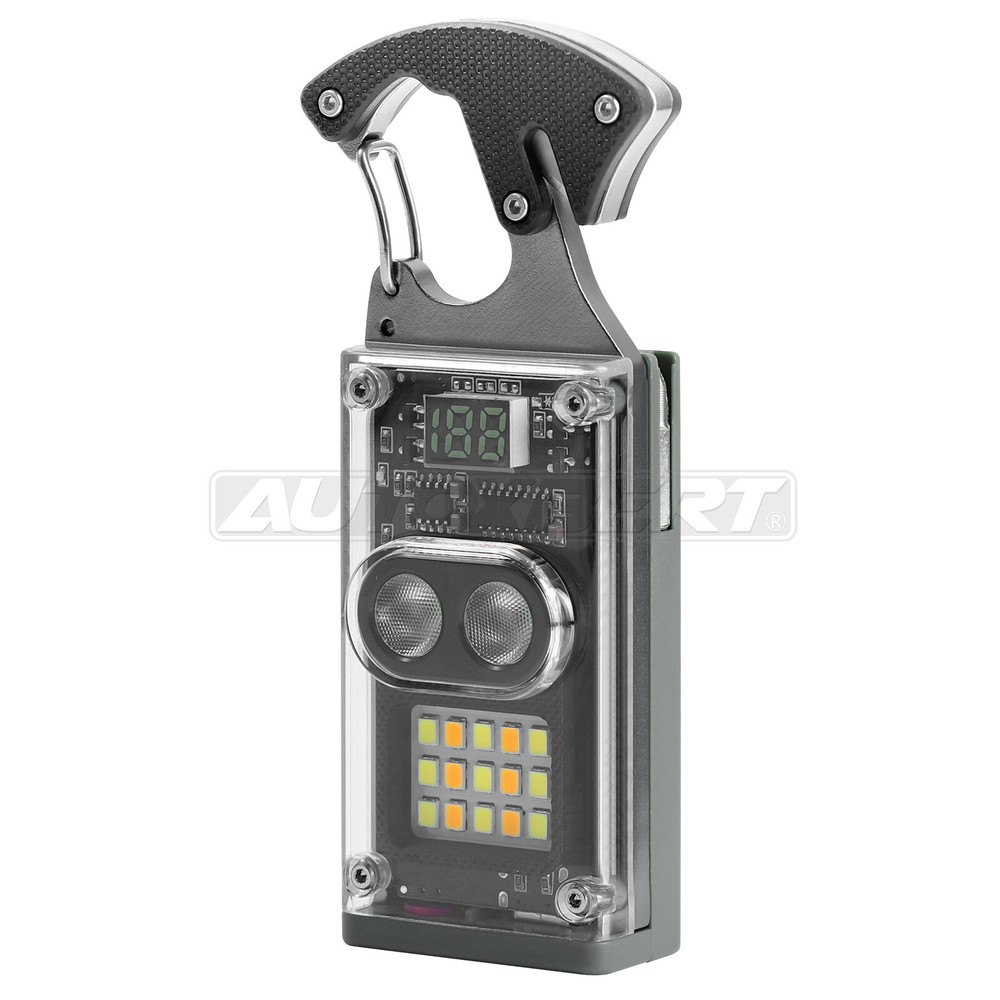 Multifunctional Camping Lights Emergency Flashlights with Carabiner & E Lighter'