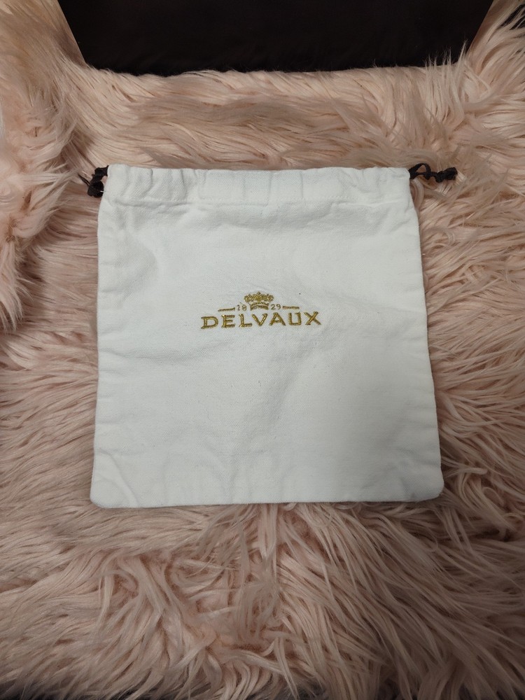 Delvaux Dust Bag white GOLDEN embossed LETERS LINED 9