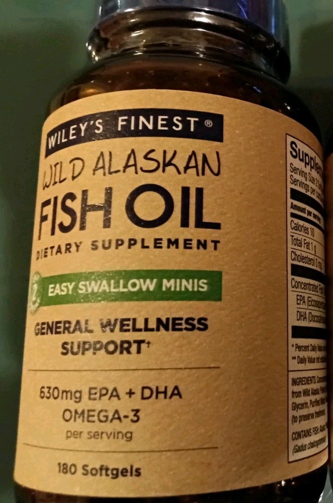 Wileys Finest Wild Alaskan Fish Oil Easy Swallow Minis 180 Softgels