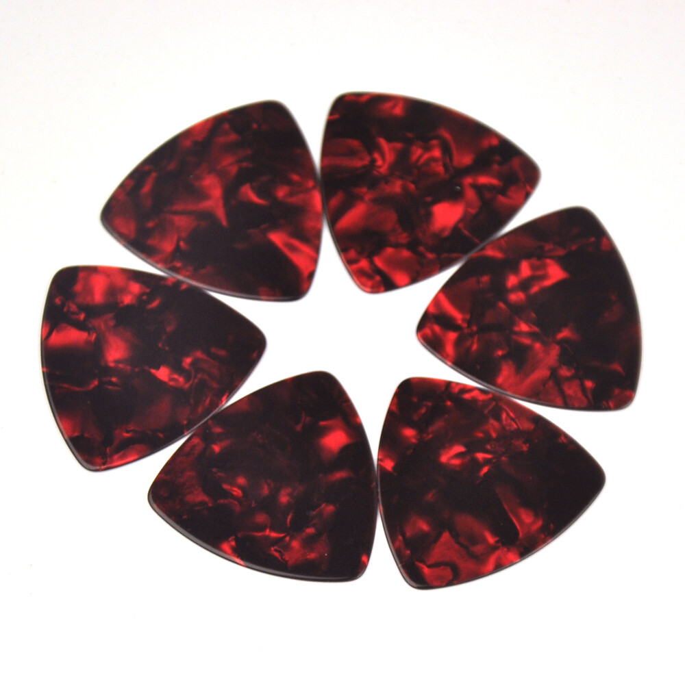 Celluloid 346 Rounded Triangle Guitar Picks Plectrums 0.71mm 100Pcs Pearl Red