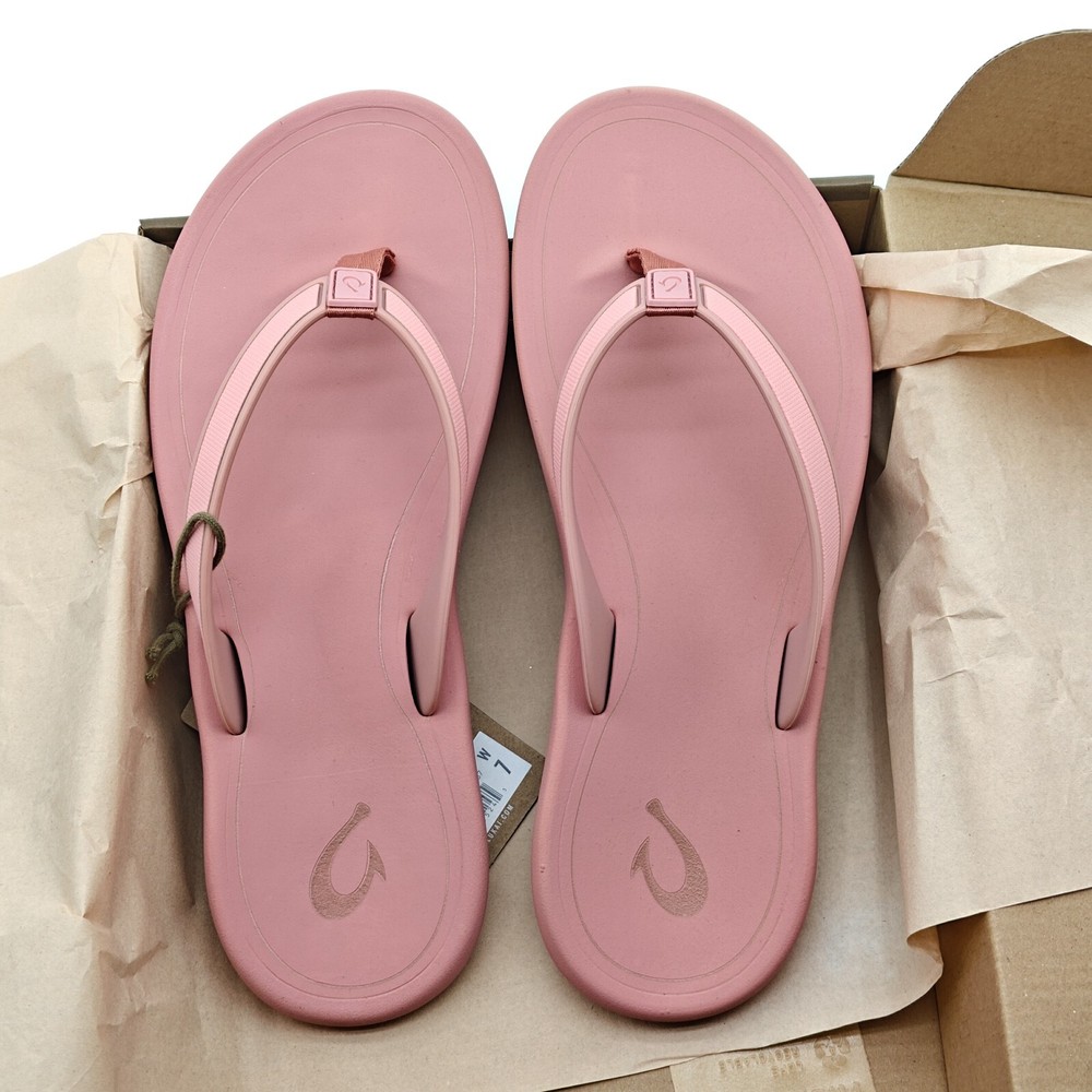 OLUKAI Kapehe Womens Size 7 Pink Quick Dry Beach Flip Flop Sandals