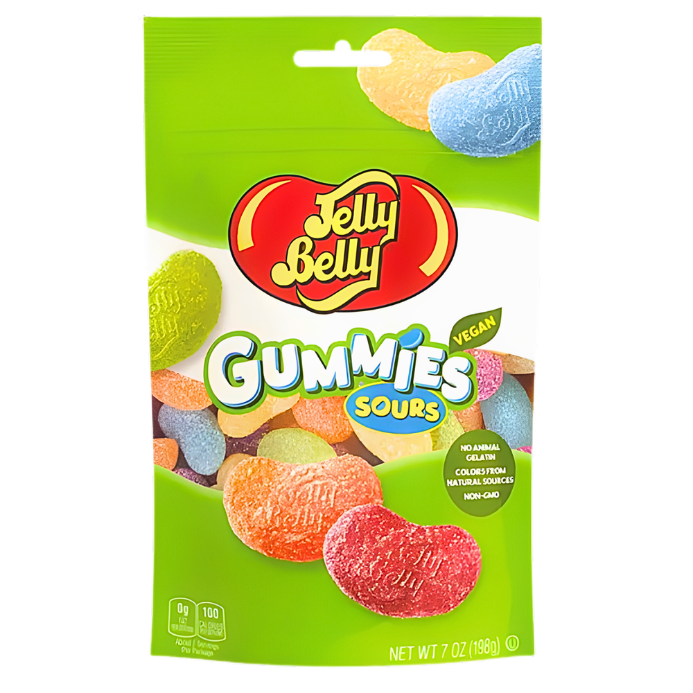 Jelly Belly Gummy Sours 7 oz Vegan Non GMO Sour Gummy Candy