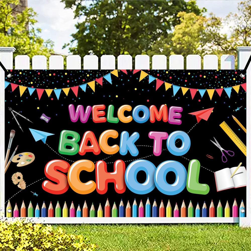 , Welcome Back To School Banner - XtraLarge, 72x44 Inch | Back To School Back...-image