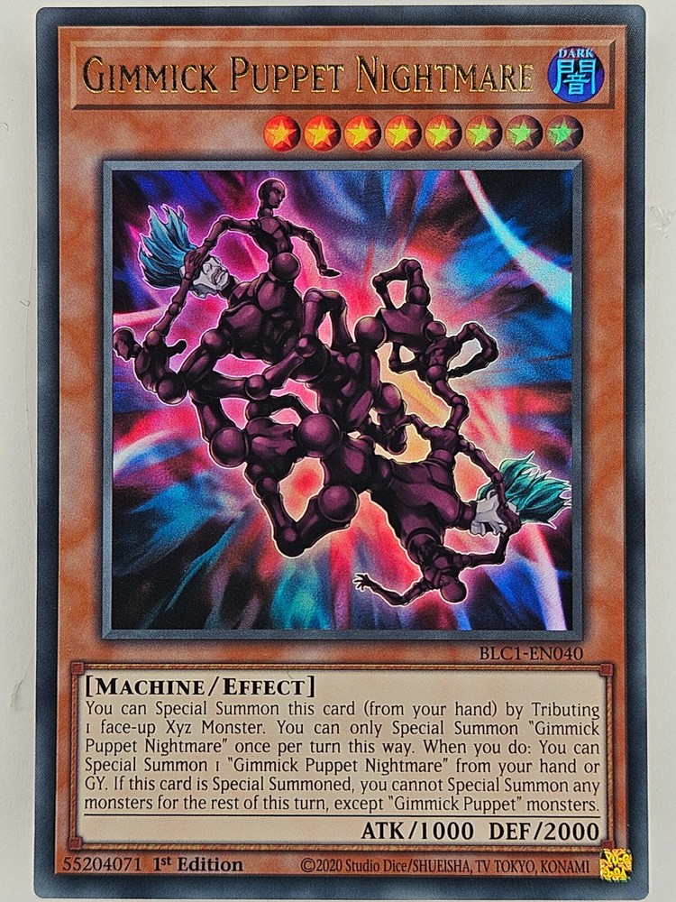 Yu Gi Oh BLC1-EN040 Gimmick Puppet Nightmare Gold Ultra Rare Collectible Card