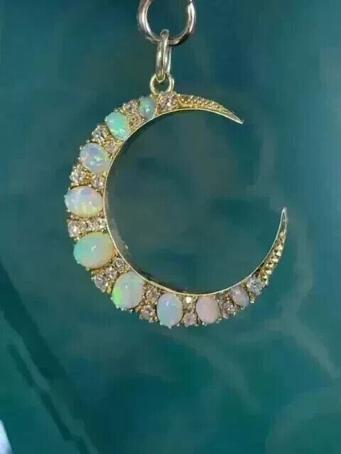 2 Ct Oval Lab Created Fire Opal Diamond Women's Pendant 14K Yellow Gold Plated