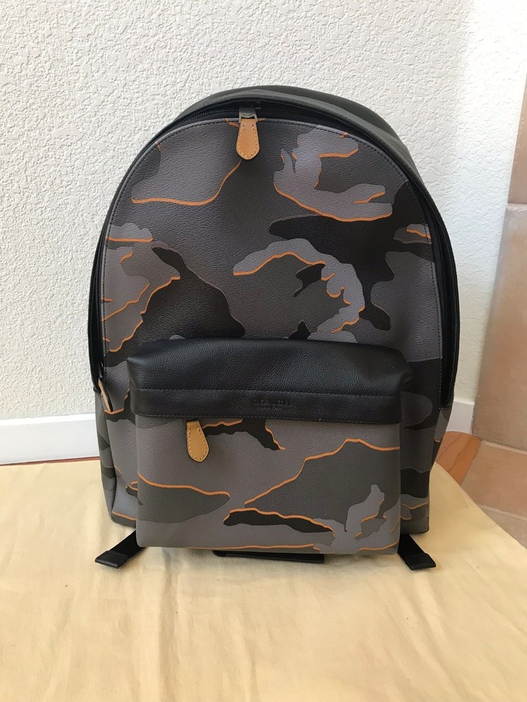 FLASH SALE NWT Coach Grey Camo Charles Backpack F31557 Retail $550-image