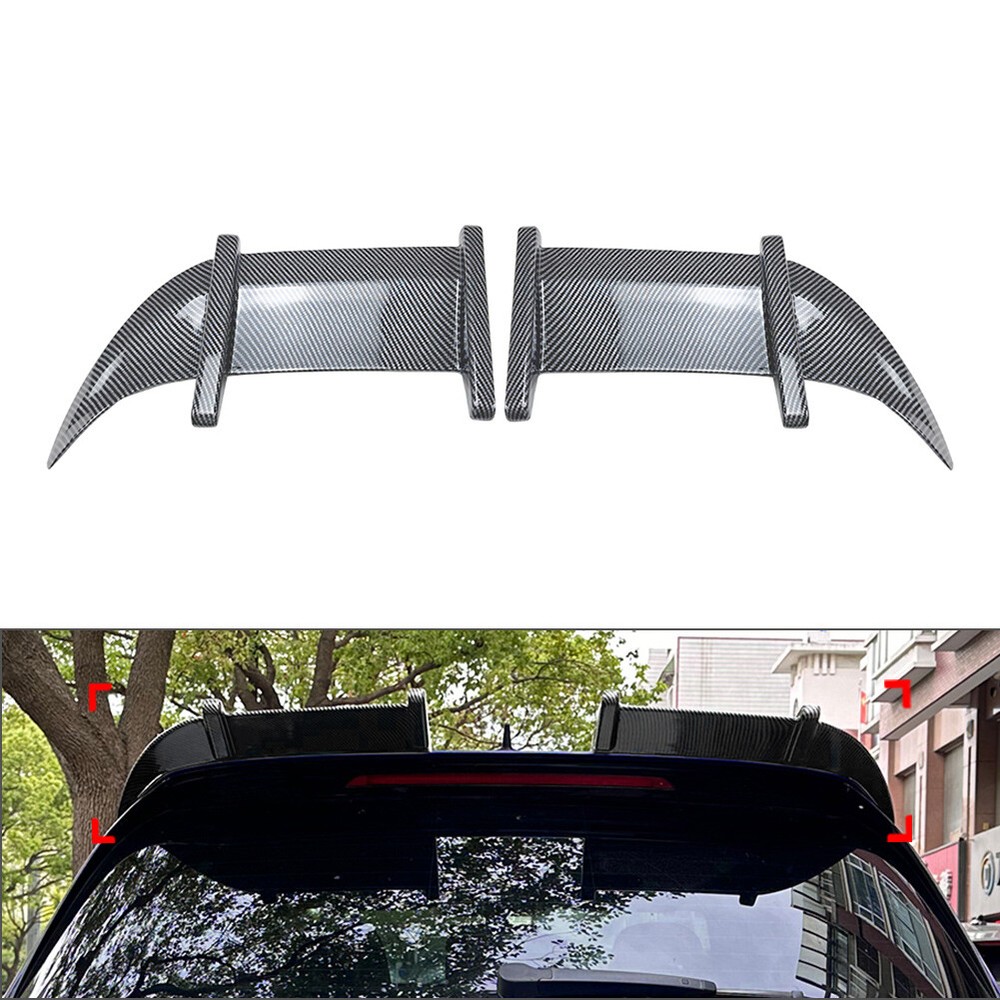 VW Golf MK7 MK7.5 GTD R Rear Roof Spoiler Lip 2-Pack Carbon Black 2013-2019