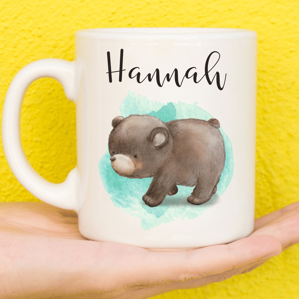 Cute Baby Bear Mug Bear Gift For Animal Lovers Personalised Bear Mug Gifts For
