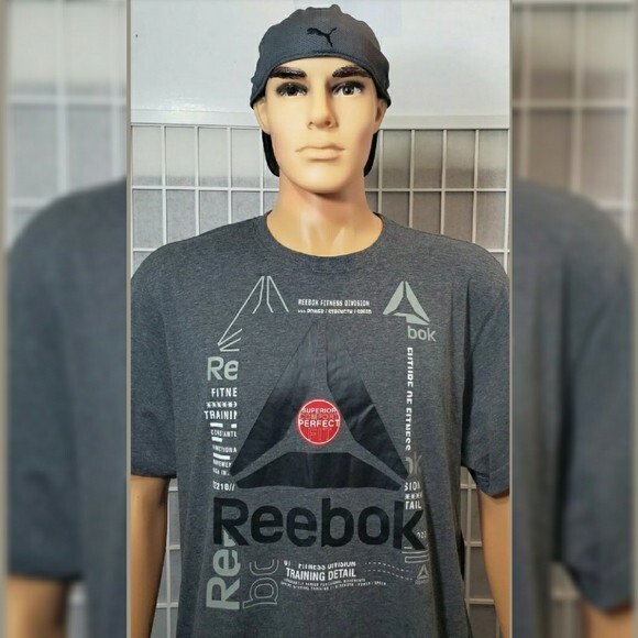 REEBOK SPORT TSHIRT MEN SHORT SLEEVE CREW NECK SIZE L SPORT  DIGITAL CAMO GRAY