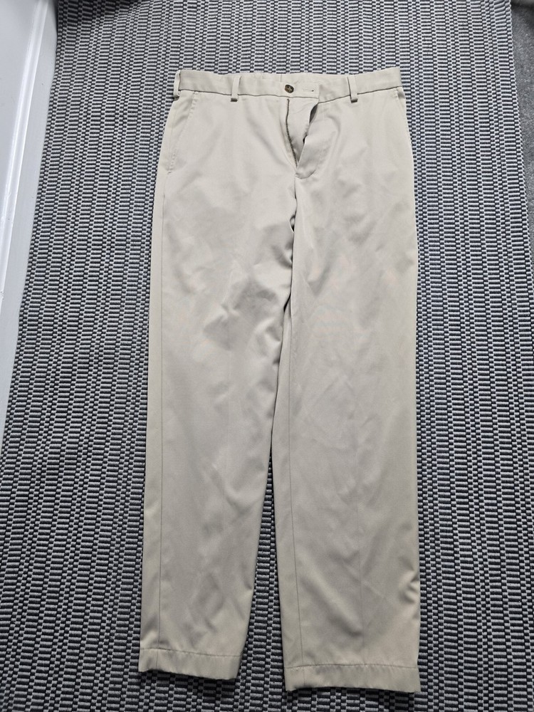 Brooks Brothers Country Club Pro Sport Khaki Beige Mens Polyester Pants 34x31