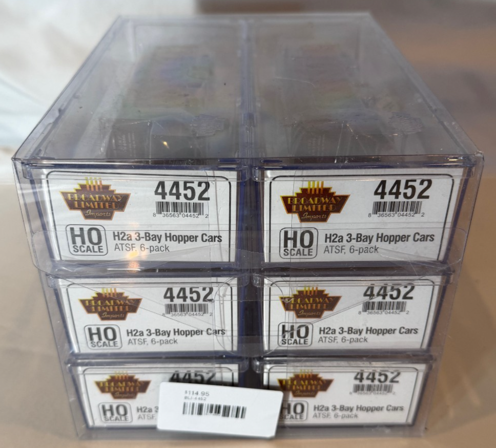 🚂NEW! Broadway Limited H2a 3-Bay Hopper Cars ATSF - 6 Pack 4452🚂