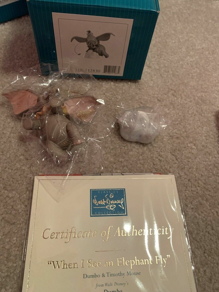 Disney WDCC Dumbo & Timothy When I See An Elephant Fly Ornament NIB with COA