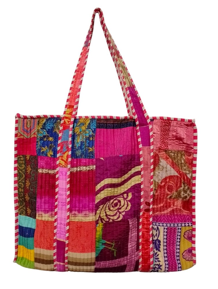 Indian Patch Work  Print Women Totebags Carrybag Quilted Shoulder Shopping bags