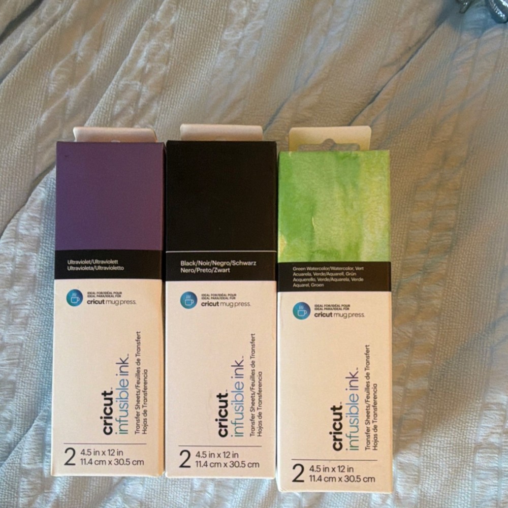 Cricut Infusible Ink Vinyl Sheets 2 Pack 4.5x12in Purple Black Green