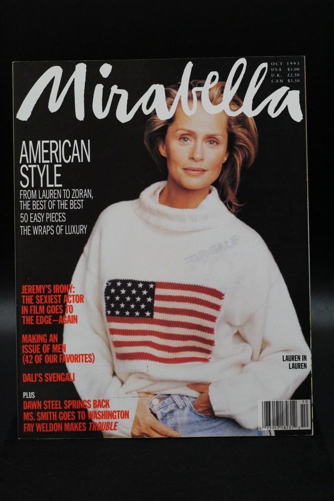Mirabella Oct 1993 Lauren Hutton Jeremy Irons Redwing Fashion Beauty Health VF+