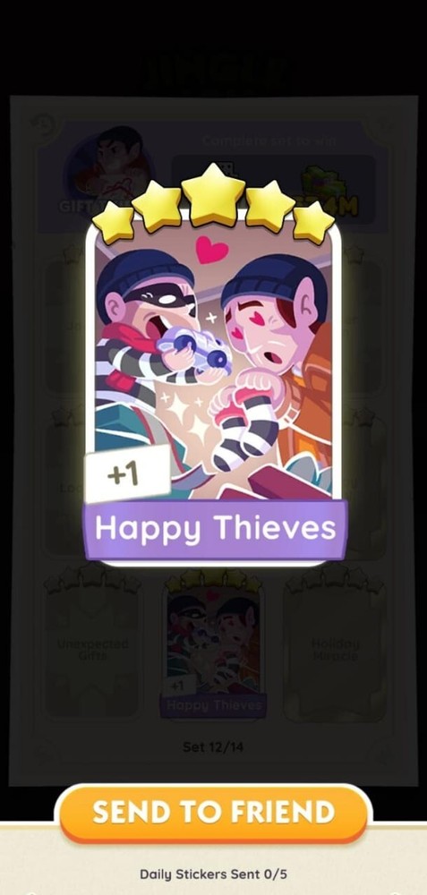 Happy Thieves- Jingle Joy- Monopoly Go -sticker 5 Star -Fast Sent -Affordable