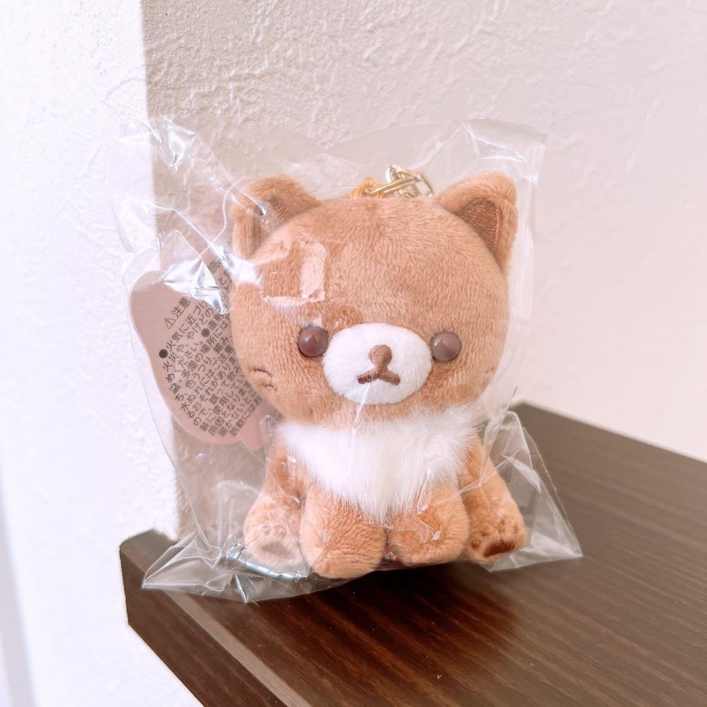 Rilakkuma Korilakkuma Cocoa Cat Plush Keychain Strawberry Cat Theme San-X 2021