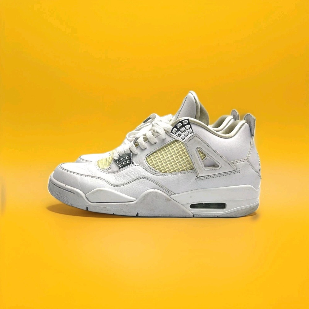 Nike Air Jordan 4 Retro Pure Money White Silver 308497-100 Men’s Size 10.5
