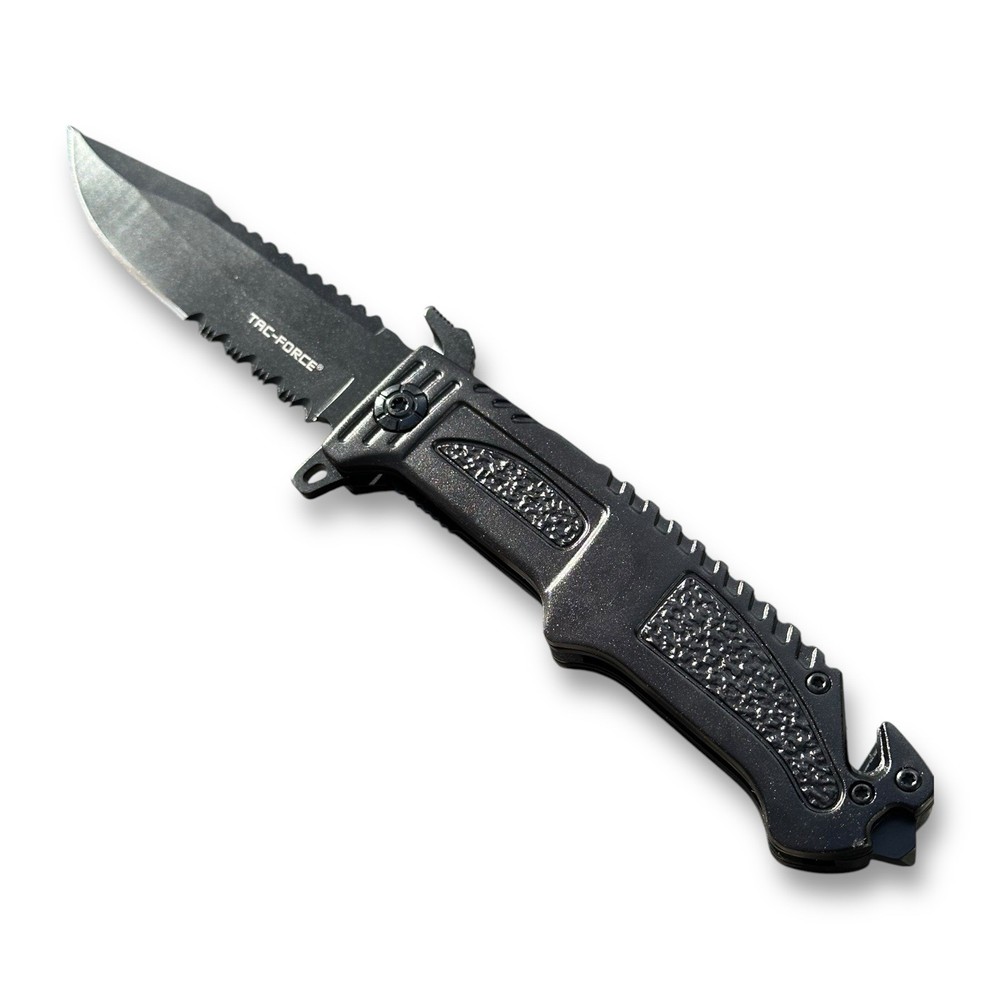 Spring Assisted Black Rescue EDC Folding Knife Sharp New
