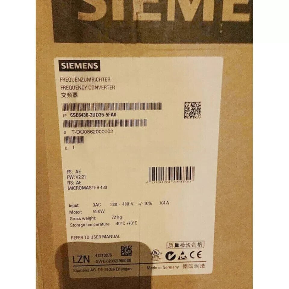 6SE6430-2UD35-5FA0 NEW Sealed SIEMENS Frequency Converter 430 6SE6430-2UD35-5FA0