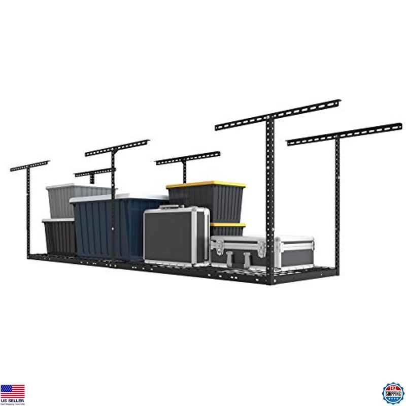 Adjustable 2x8 Garage Storage Rack, Heavy Duty Metal Ceiling Organizer, 400lbs