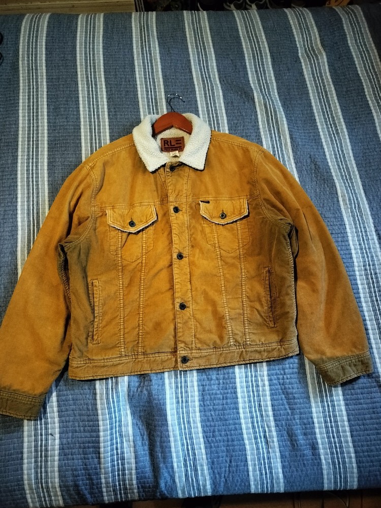 Ralph Lauren Polo Jeans Vintage Men's Corduroy Sherpa Lined Trucker Jacket XL