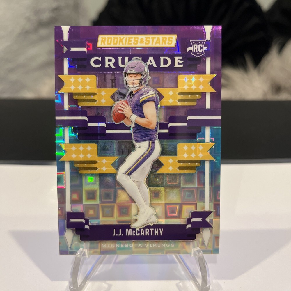 J.J. McCarthy Panini Rookies & Stars NFL PANDORA Crusade Case Hit #/135 Football Card
